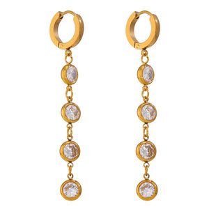 Open image in slideshow, Ndidi Cubic Zirconia Long Earrings
