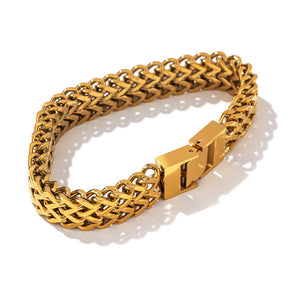 Open image in slideshow, Ije Gold  Plated Stainless Steel Texture Bracelet
