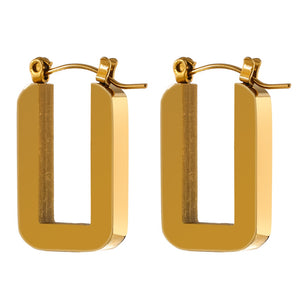 Open image in slideshow, Shop Cleo Gold Square Hoop Earrings | JEOMA JEWELLERY
